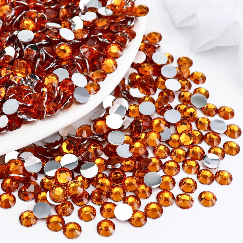 Briskbloom 4500PCS SS6 2mm Resin Flatback Rhinestone, Orange Flatback Rhinestones for Nails, Tumblers, Mugs, Bottles, Craft Decoration, Loose Bling Glitter Diamond Stone - Image 1